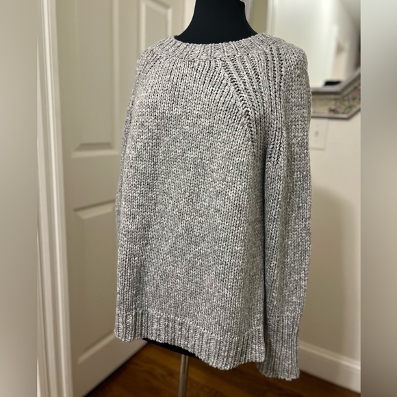 Ann Taylor Gray Chunky Knit Pullover Sweater - Picture 5 of 14